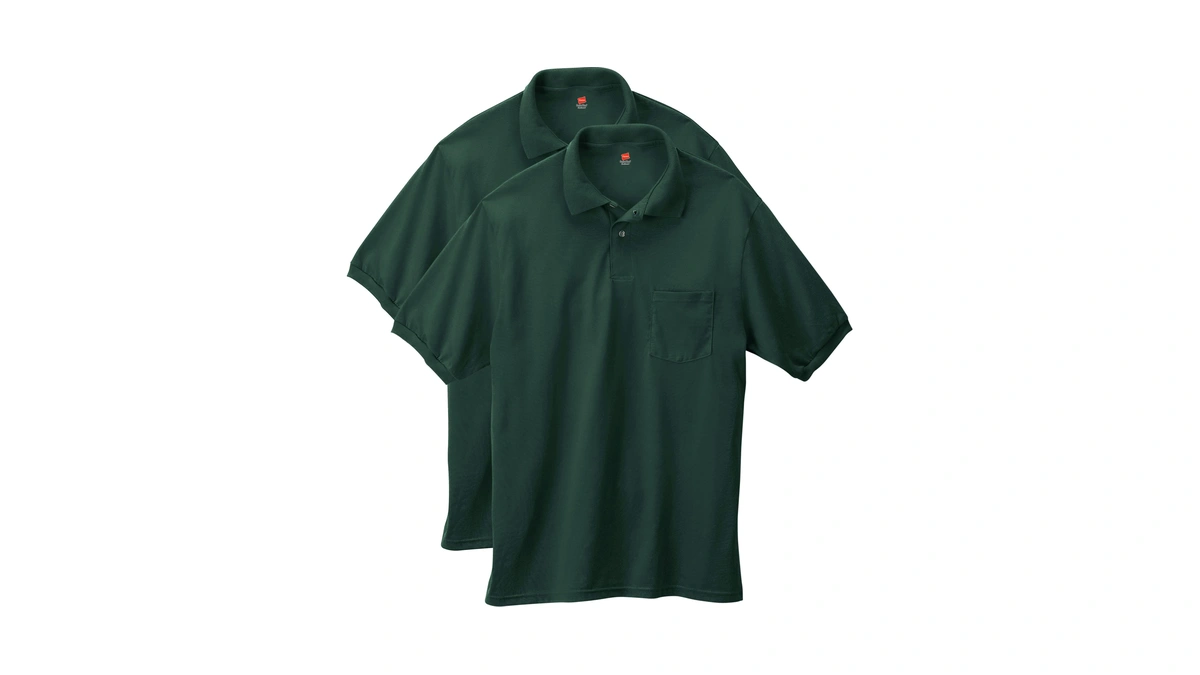 Hanes Men's Short-sleeve Jersey Pocket Polo (pack Of 2), Deep