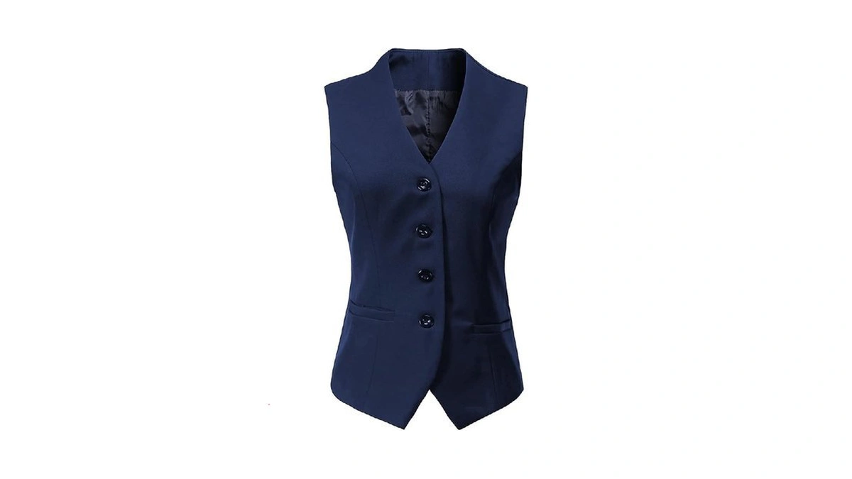 V Vocni Women's Fully Lined 4 Button V-neck Economy Dressy