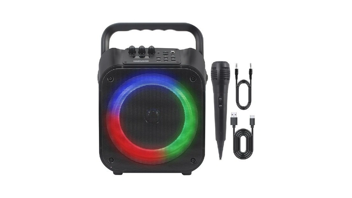 Magnavox Mht778 Portable Karaoke System W/lights, Bluetooth, 12w Output, Usb/micro