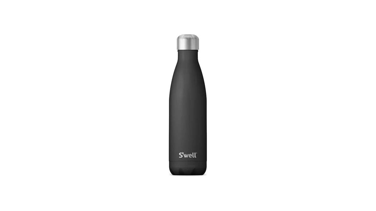 S’well Stainless Steel 17oz Water Bottle, Onyx Black, Triple-layer Vacuum