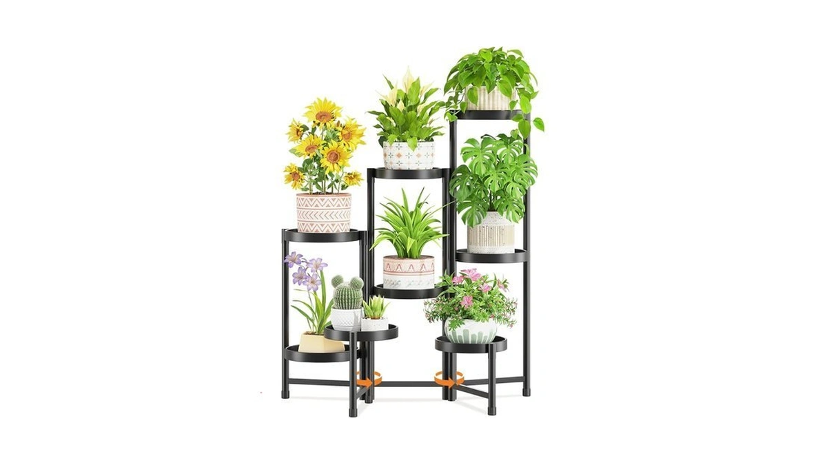 Laszola 8 Tiered Folding Tall Plant Stand Indoor For Multiple