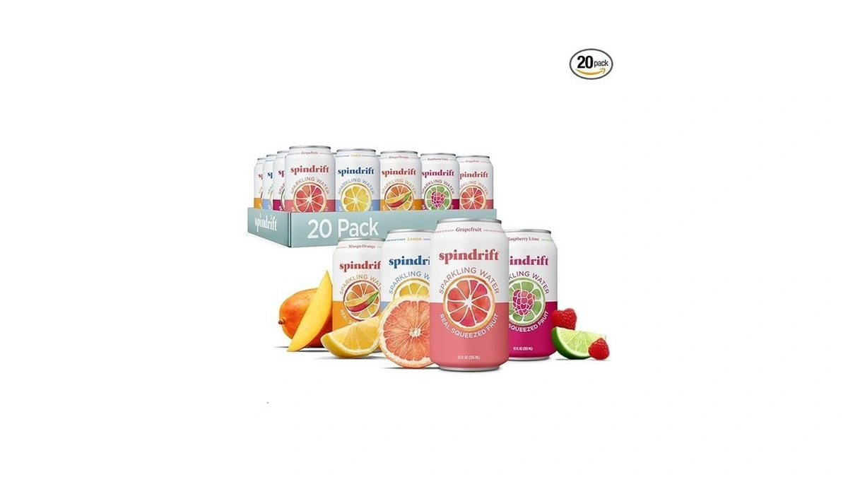 Spindrift Sparkling Water, 4 Flavor Variety Pack, Made With Real