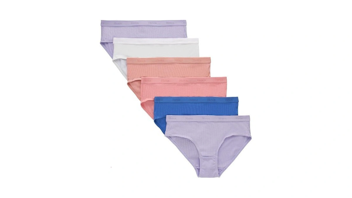 Hanes Girls' Originals Supersoft Hipster Underwear, Modal Rib Hipster Panties,