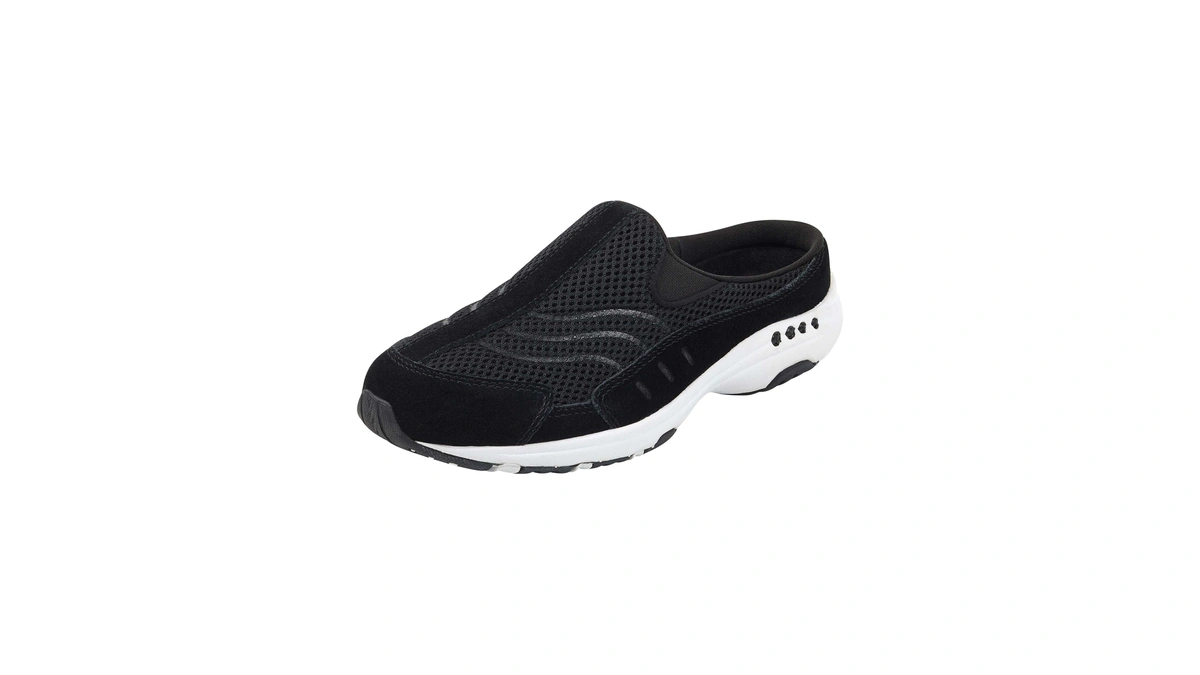 Easy Spirit Traveltime Women's Slip On, 5 B(m) Us, Black-black-suede