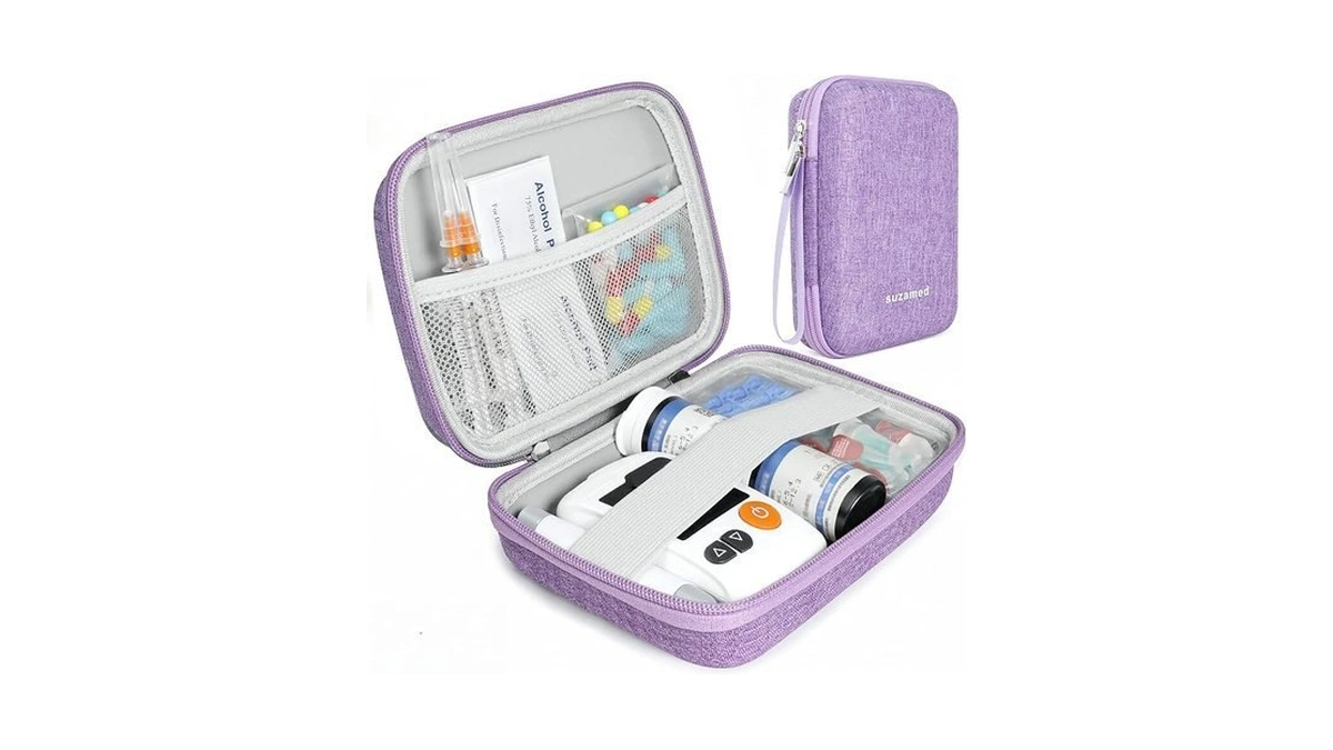 Portable Diabetic Supplies Travel Case, Hard Shell Diabetes Organizer For