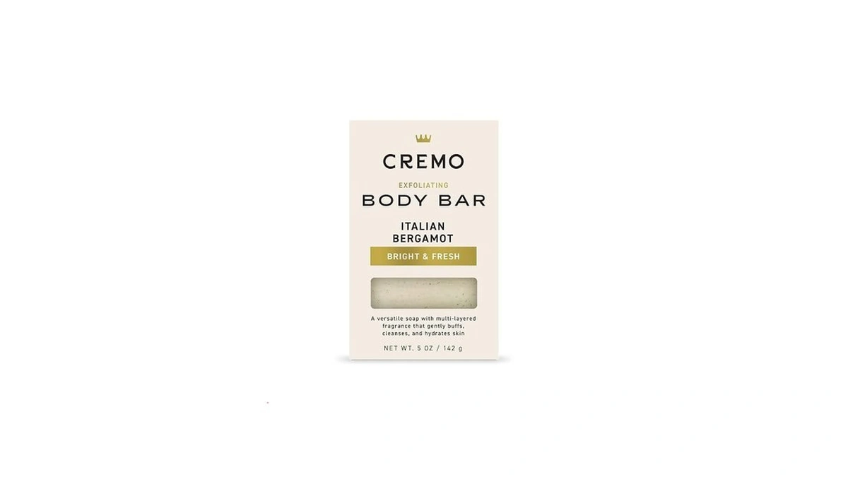 Cremo Exfoliating Body Bar For Men, Italian Bergamot Scent, Multi-layered