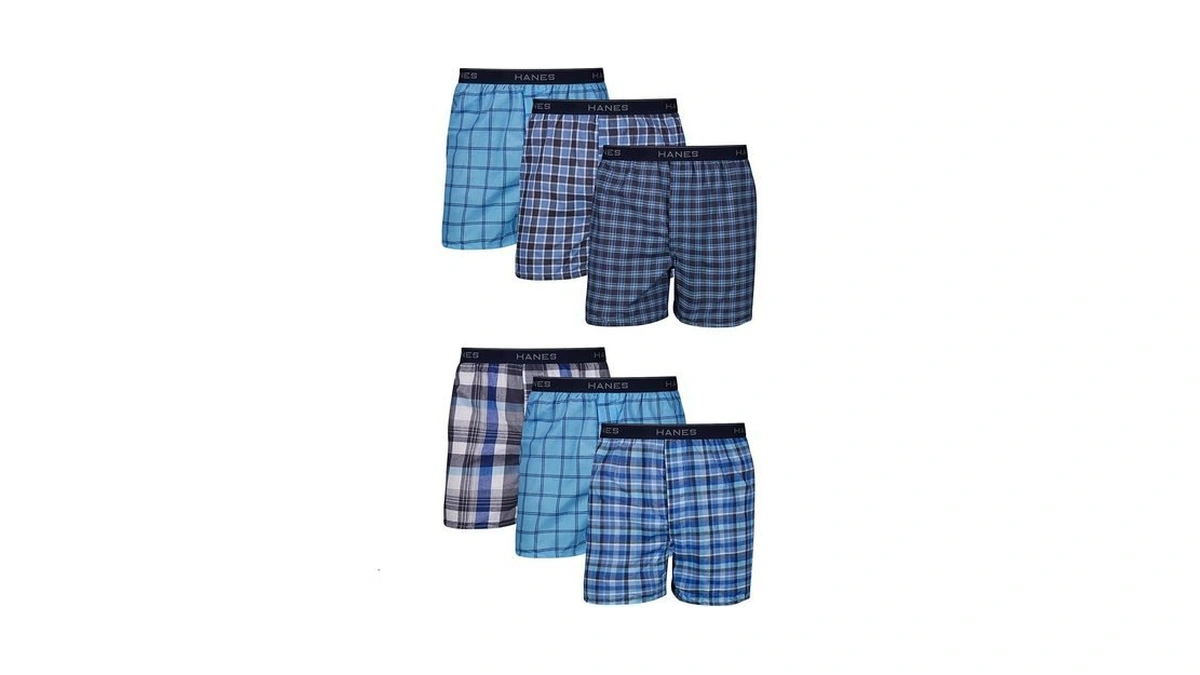 Hanes Men Hanes Men's Tagless Boxers With Exposed Waistband, Assorted