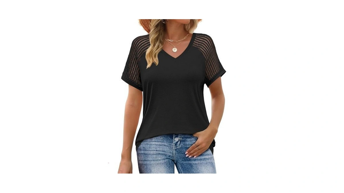 Justfashionnow Short Sleeve Blouses For Women Dressy Casual Summer Tops