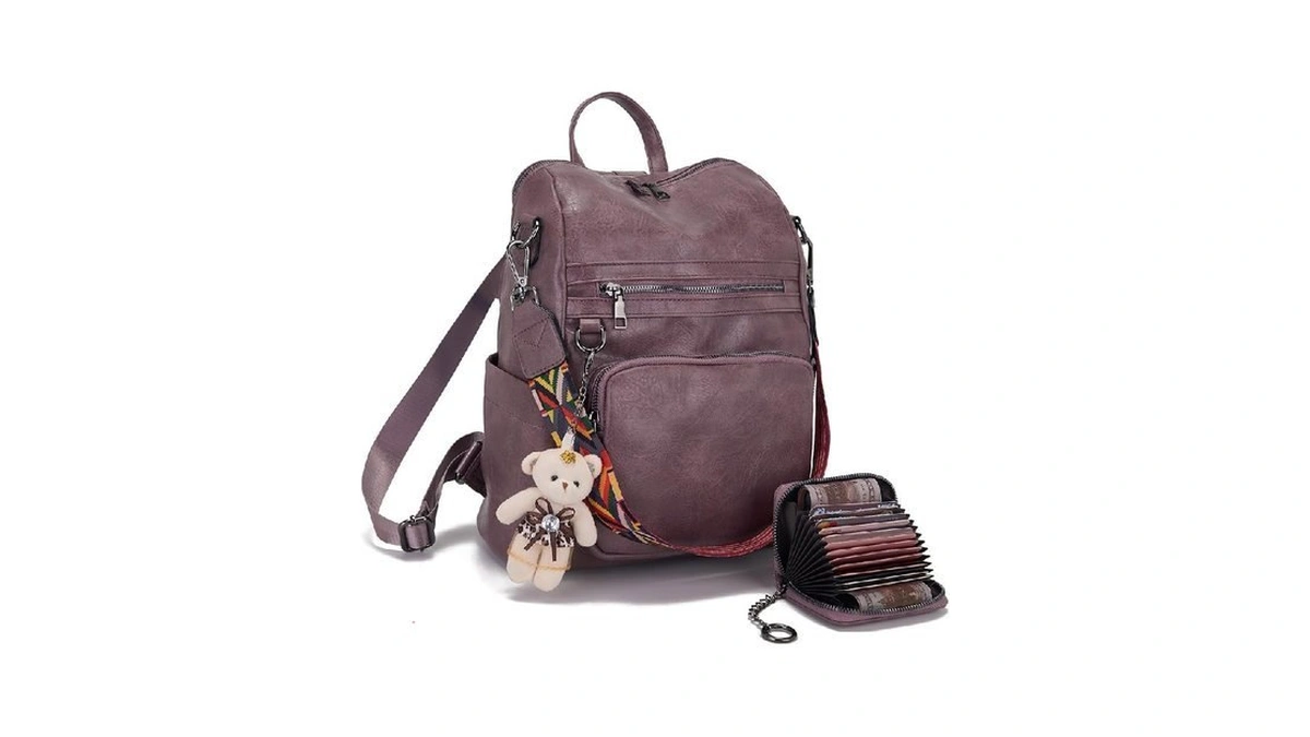 Qiyuer Women's Fashion Pu Leather Backpack Purse For Women Designer