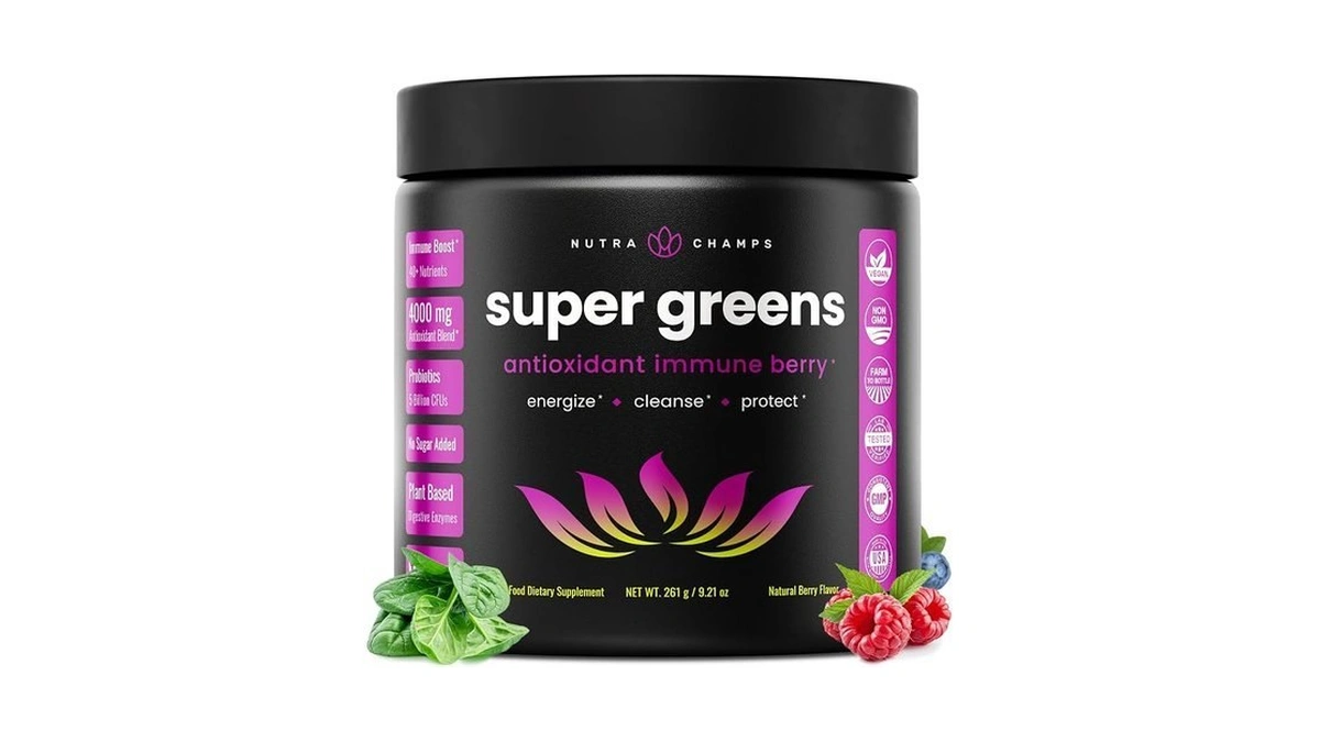 Nutrachamps Super Greens Powder Premium Superfood | 20+ Organic Green