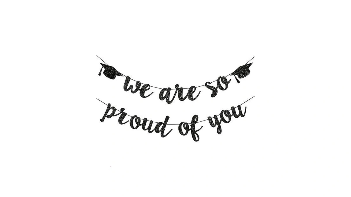 2026 Graduation Banners Party Decorations Black Glitter We Are So