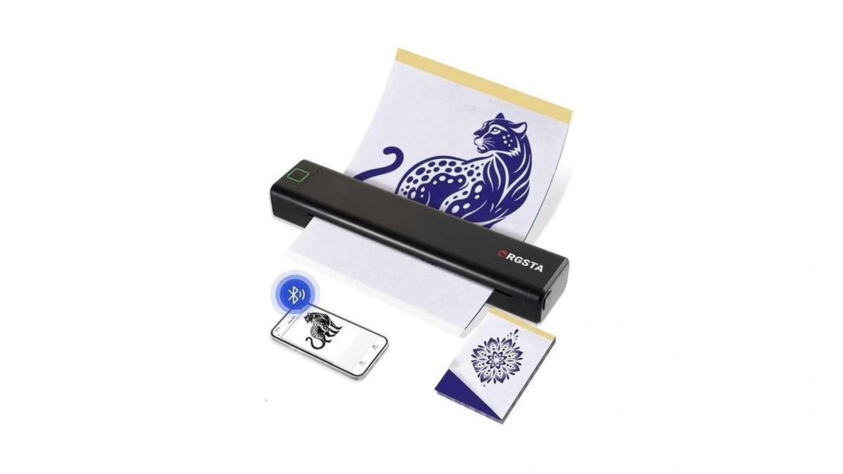Orgsta Tattoo Stencil Printer, Wireless Thermal Tattoo Printer With 10pcs