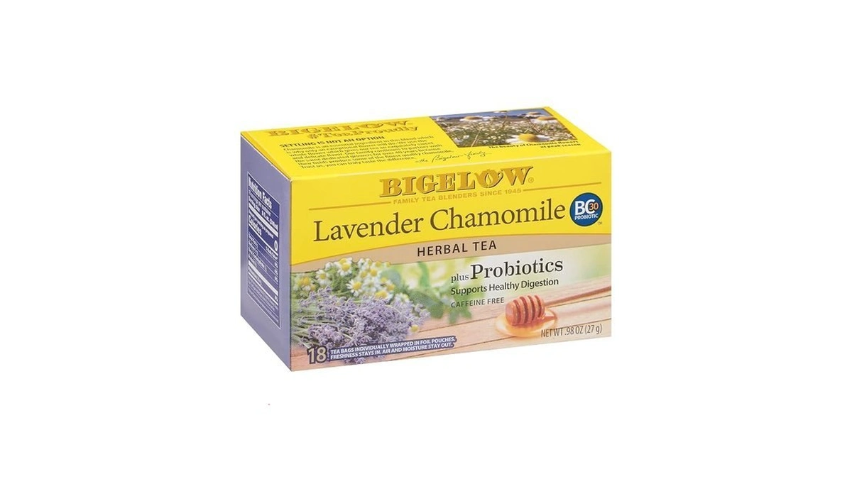 Bigelow Tea Lavender Chamomile Plus Probiotics Herbal Tea, Caffeine Free