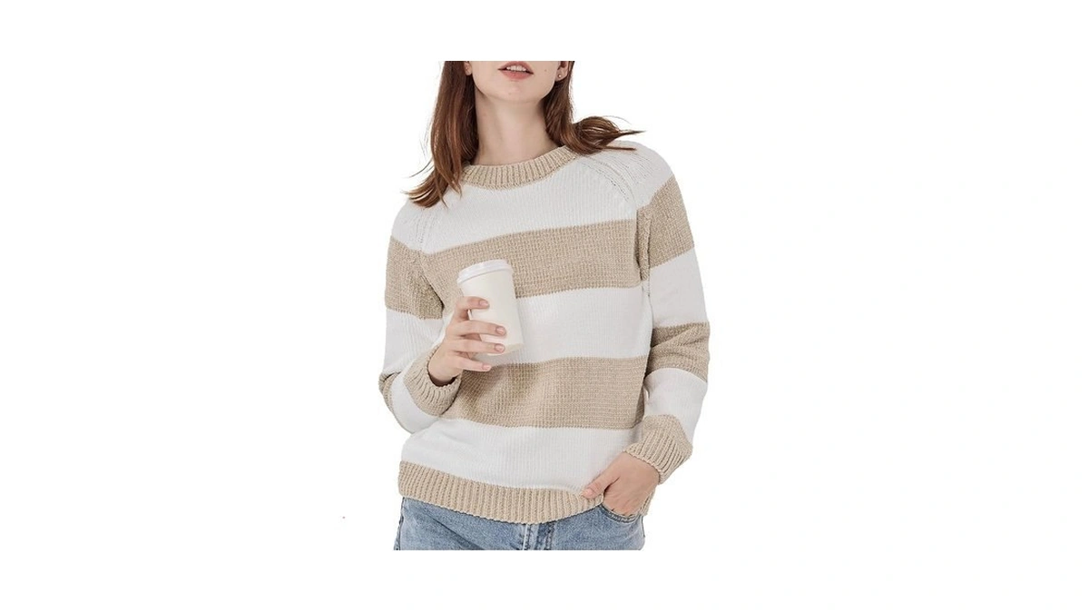 Simple&opulence Women's Chenille Sweater Crewneck Long Sleeve Pullover Ribbed Cuff