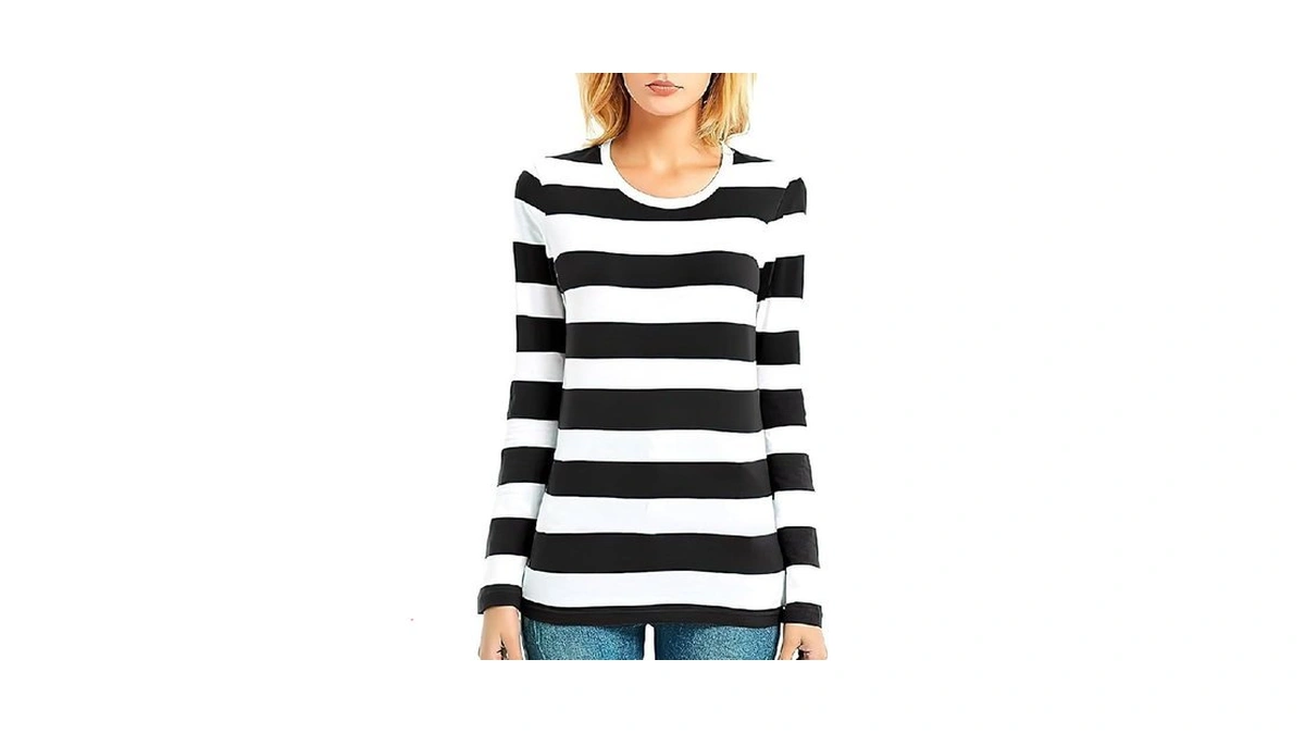 Women Striped Long Sleeve Tops