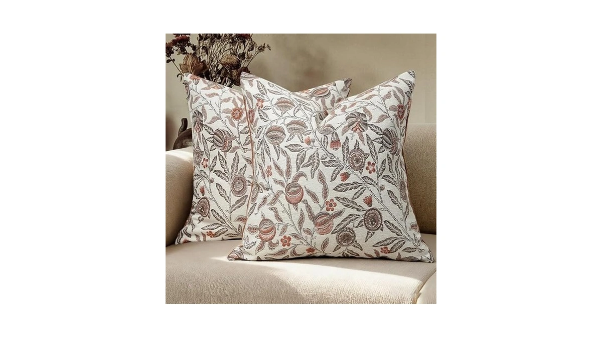 Makkey Throw Pillow Covers 18x18 Set Of 2 Floral Pillow