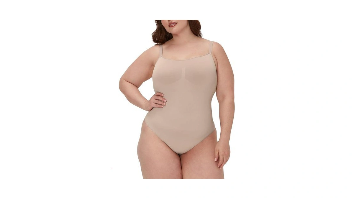 Maidenform Women's Seamless Shapewear, Tummy Control Thong Bodysuit, Firm Control