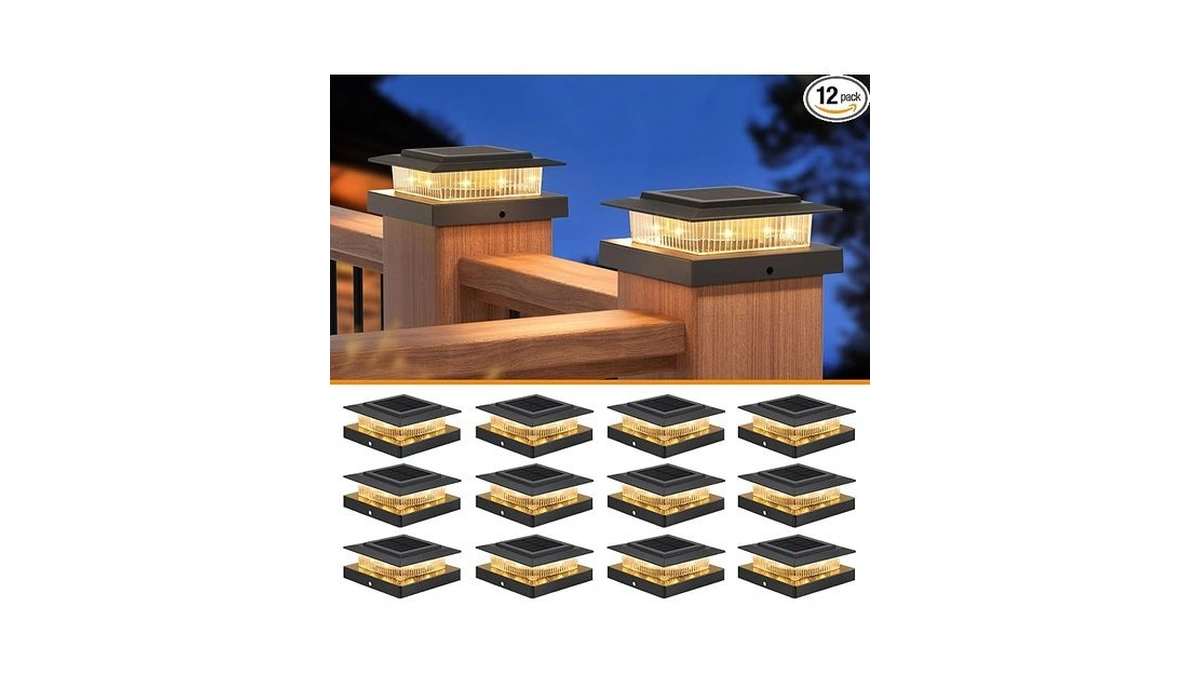Post Cap Lights 12pack, 4x4 Deck Fence Post Solar Lights