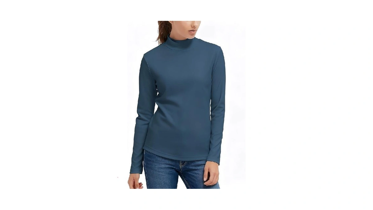 Hiverlay Women's Thermal Shirts Mock Neck Long Sleeve Tops Fleece