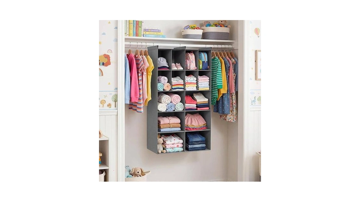 Ofiray-home 5 Tier Hanging Closet Organizer, 14 Compartments Sweater Organizer