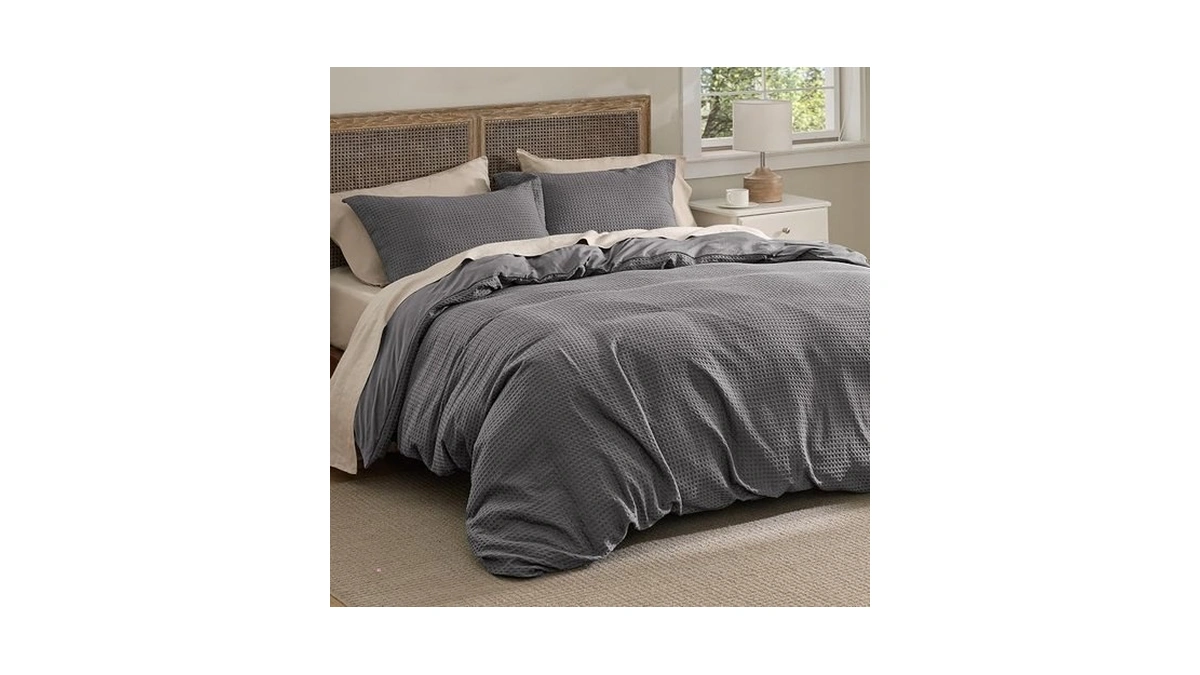 Bedsure Textured Duvet Cover King Size, Soft & Breathable Comforter