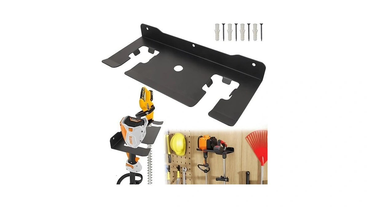 Ulibermagnet Garage Weedeater Rack,wall Mount 2 Slot Utility Storage Rack