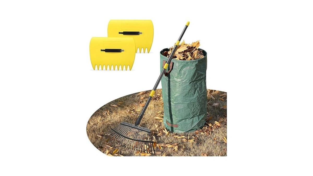 Leaf Rake 18” Wide Heavy Duty Metal 25 Tines Garden