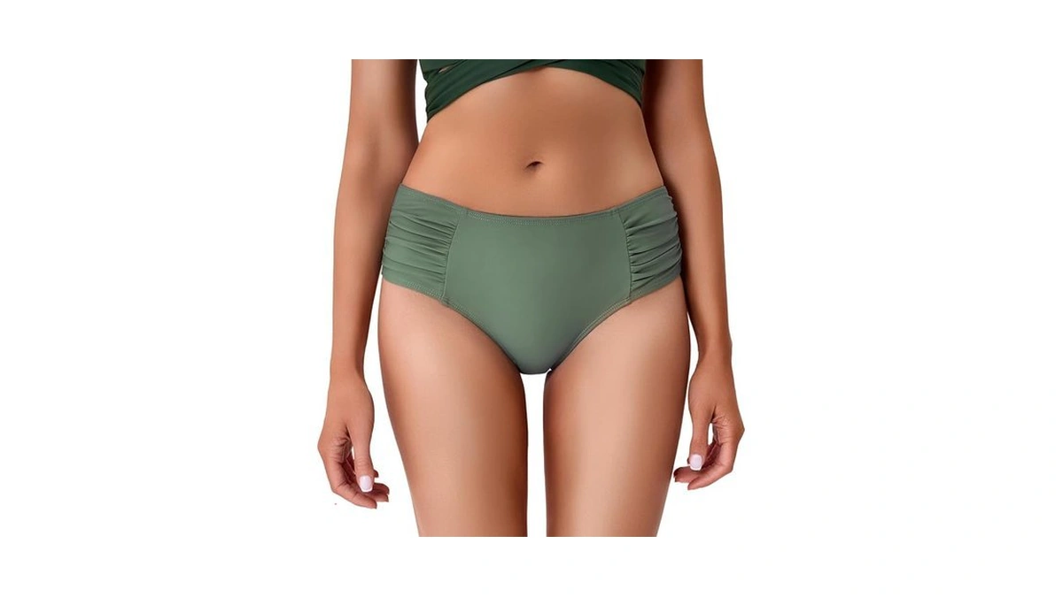 Cocopear Full Coverage Bikini Bottoms For Women Ruched Tummy Control