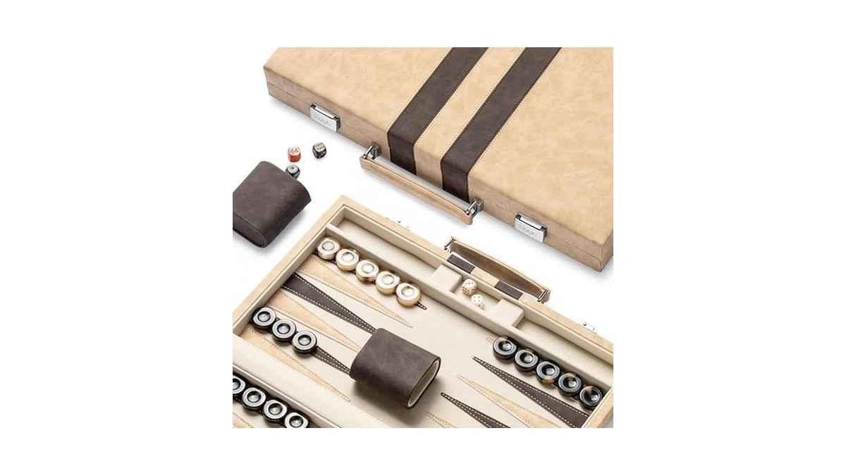 Lingle 15inch Backgammon Sets For Adults, Classic Backgammon Board With