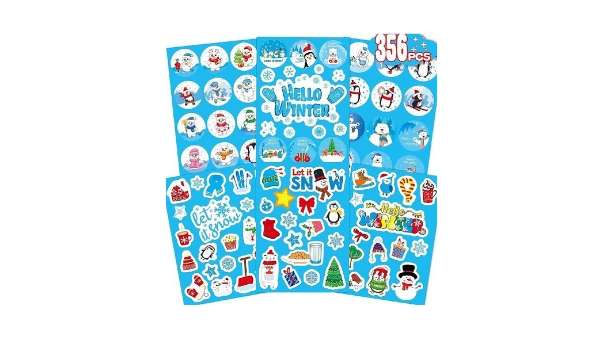 Miss Fantasy Winter Stickers - Snowflake, Snowman, Hello Winter Designs