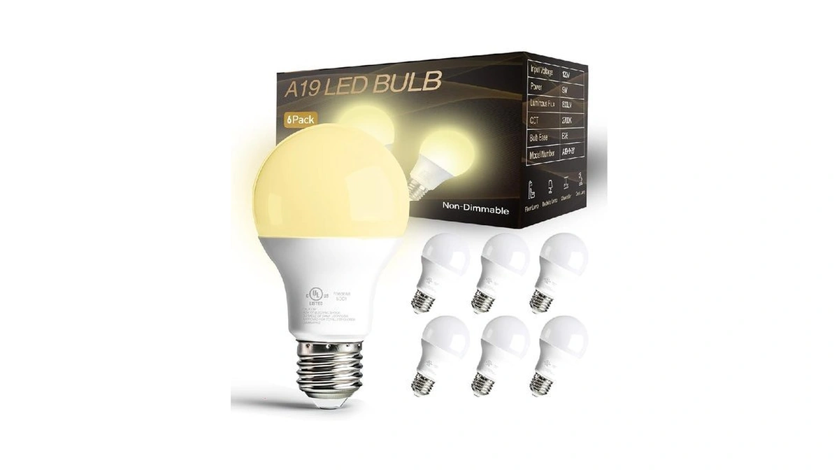 Dalattin 6 Pack Led Light Bulbs A19 E26 60 Watt