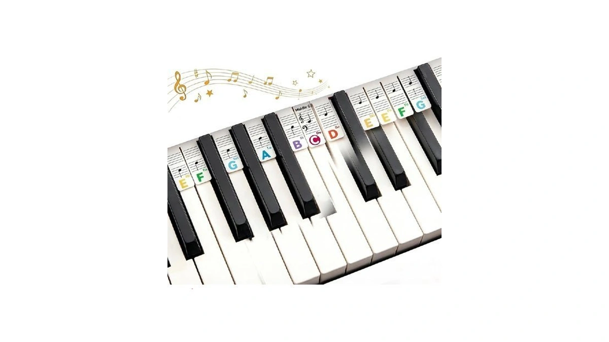 Liedrg Removable Piano Key Note Labels, Silicone Strips For 88