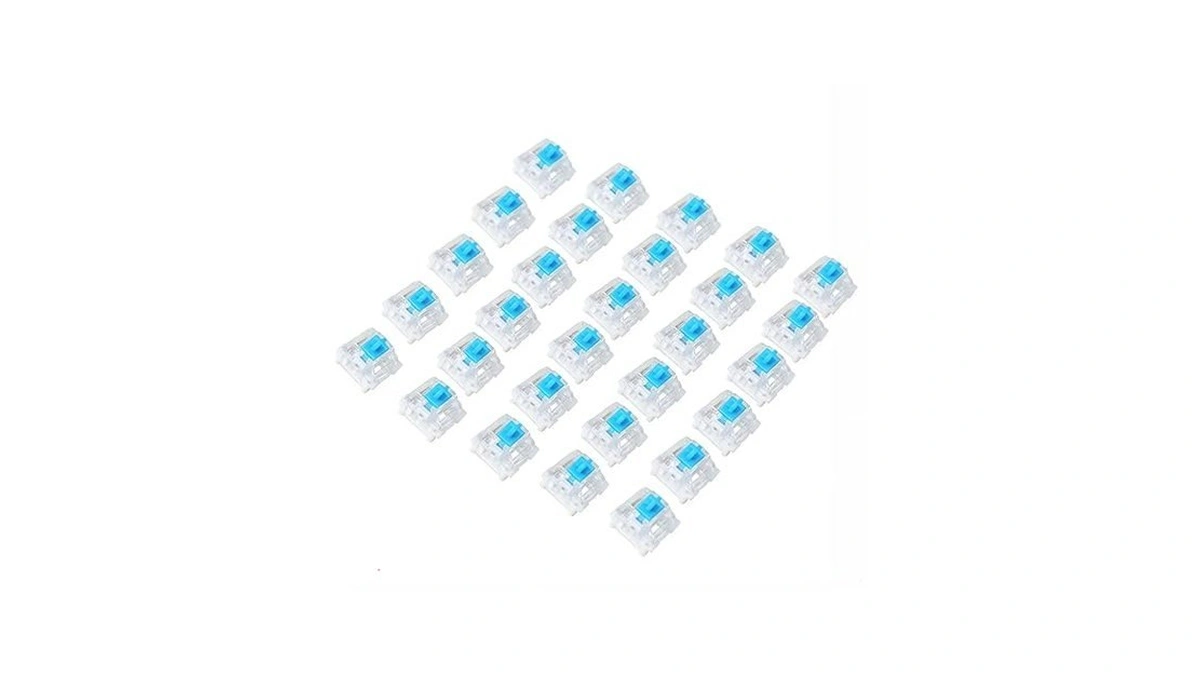 30 Pieces Blue Mechanical Keyboard Switches, 3-pin Pre-lubricated Clicky Switches,