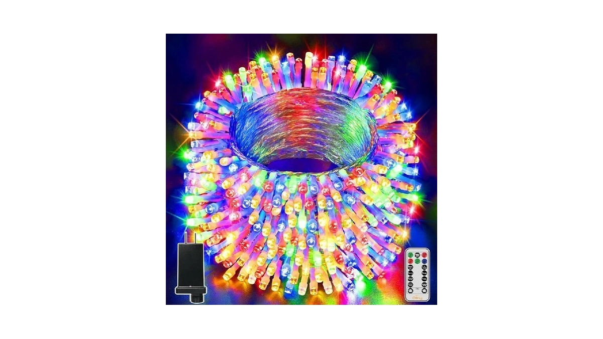 Ollny Christmas Lights Outdoor 400led 131ft, Multicolor Fairy Lights With