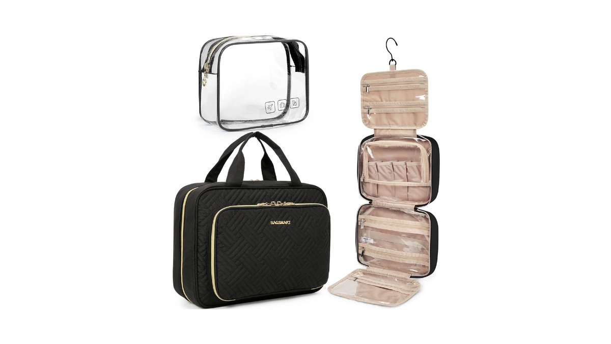 Bagsmart Toiletry Bag Hanging Travel Makeup Organizer With Tsa Approved
