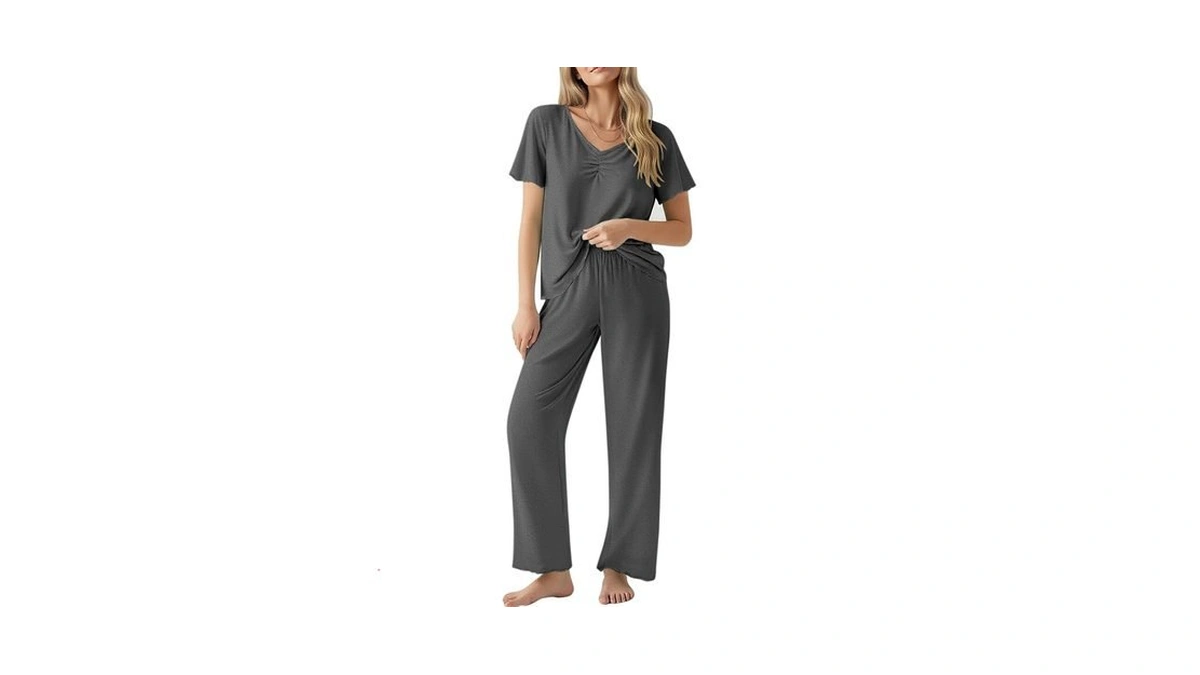 Ekouaer Womens Pajama Sets 2 Piece Lounge Set Soft Pajamas