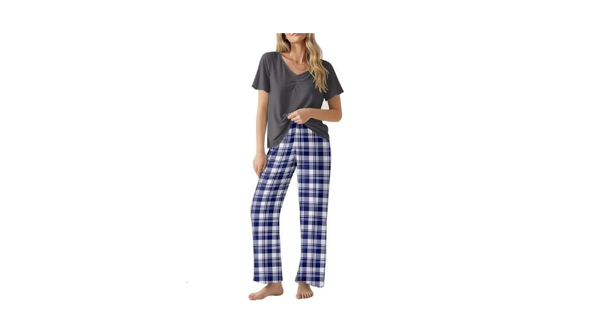 Ekouaer Womens Pajama Sets 2 Piece Lounge Set Soft Pajamas