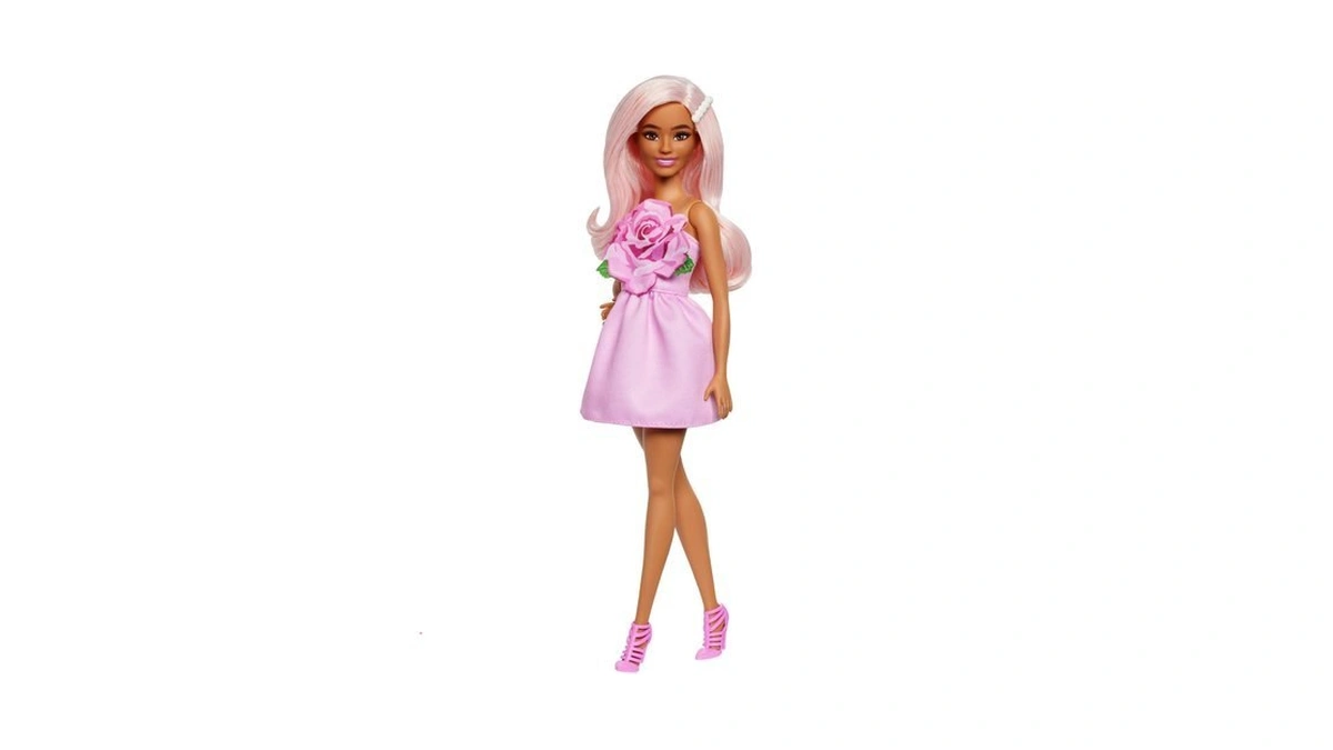 Barbie Fashionistas Doll #238 With Pastel Pink Hair Wearing Strapless