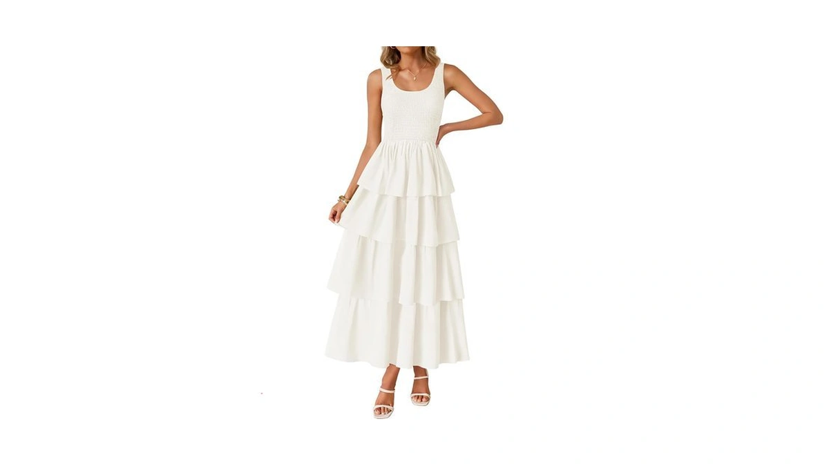 Zesica Women's 2026 Summer Boho Sleeveless Midi Dress Scoop Neck