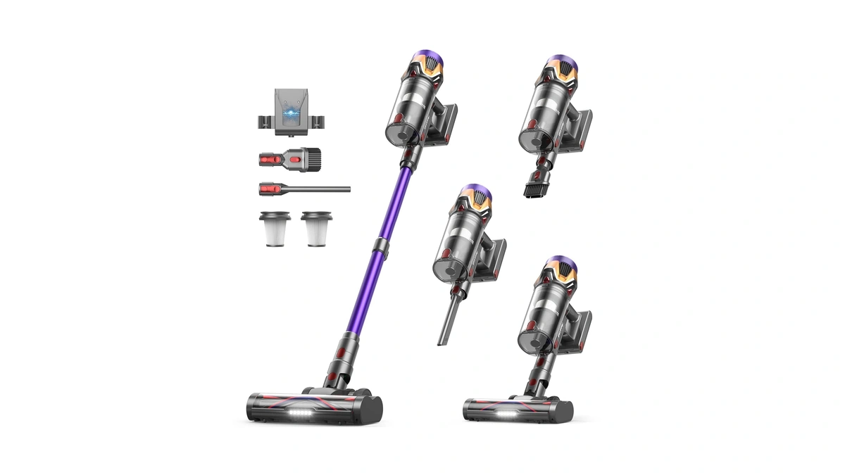 Cordless Vacuum Cleaner 55kpa/650w/70mins,1.8l Self Standing Stick Vacuum,upgraded Vacuum Cordless