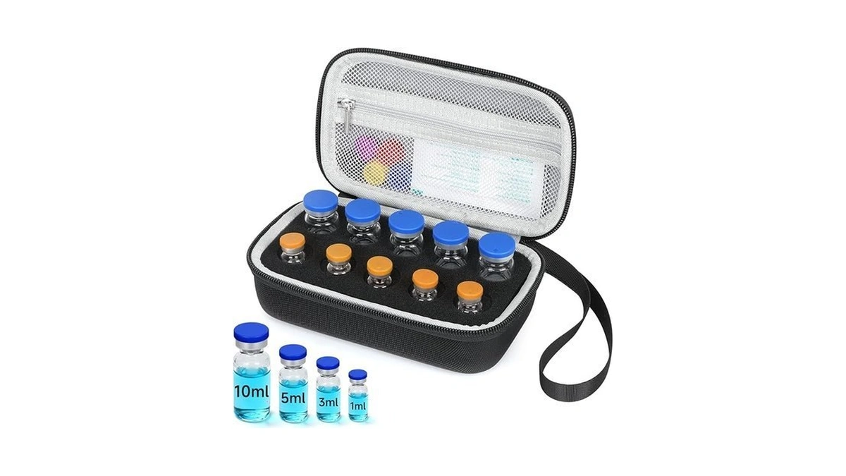 Peptide Case For Fridge & Travel, 12-slot Insulin Vial Protector,