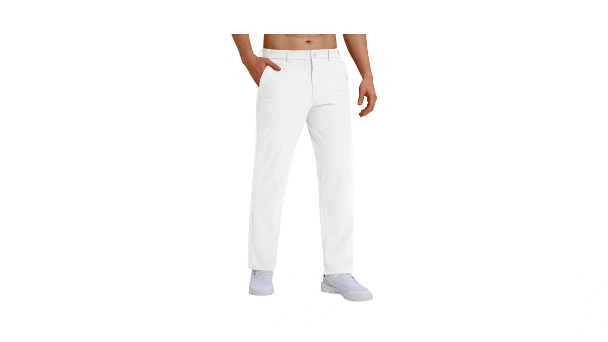 Cnbqdd Mens Dress Pants Comfy Stretch Work Casual Slacks Lightweight