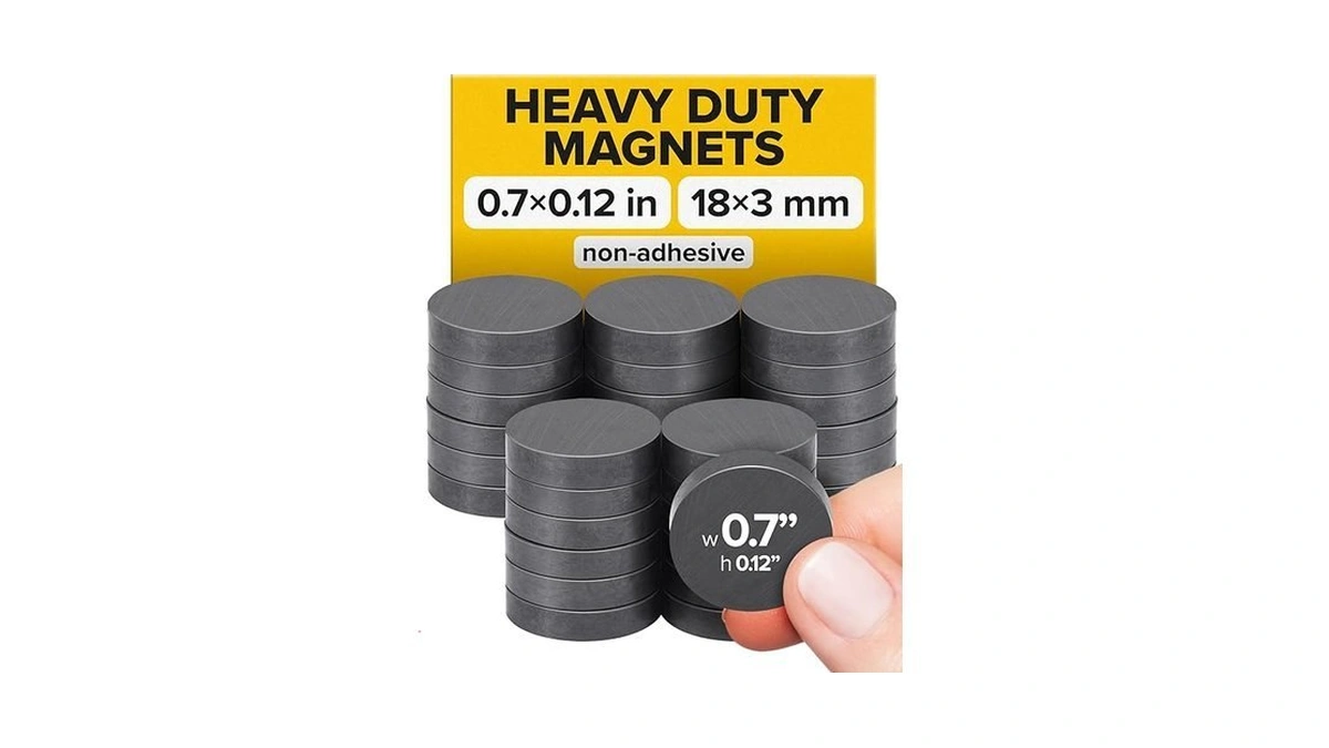 Strong Ceramic Round Small Magnets (0.7x0.12/18x3mm, 30 Pcs) - Heavy
