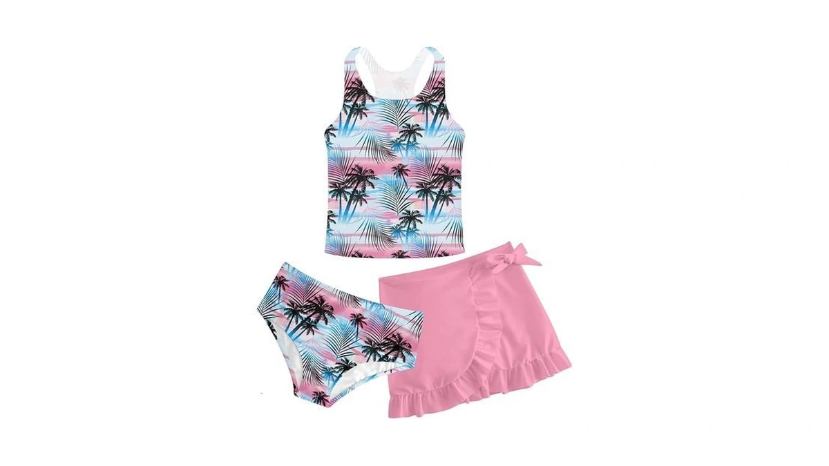 Big Girls Tankini Swimsuit Set 11-12 Years Old 3 Piece