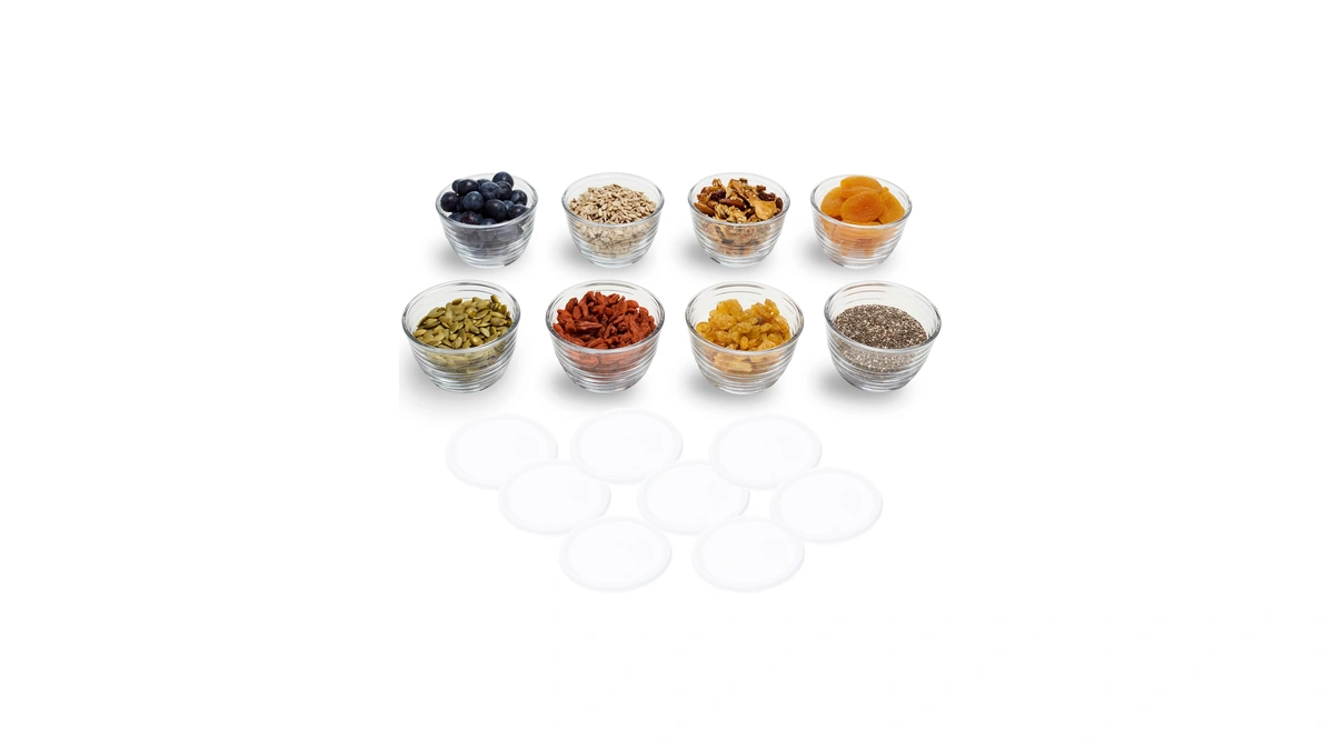 Libbey Small Glass Bowls, Glass Containers With Lids Set Of