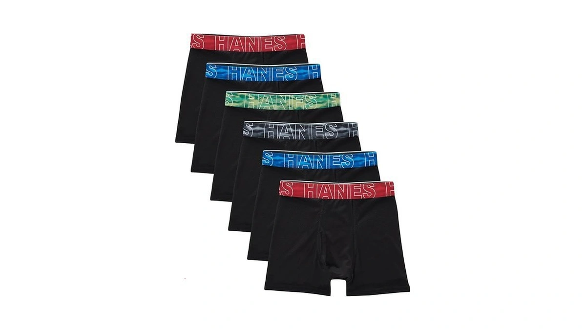 Hanes Boy's Moves Breathable Mesh Boxer Brief Underwear, X-temp, Moisture-wicking