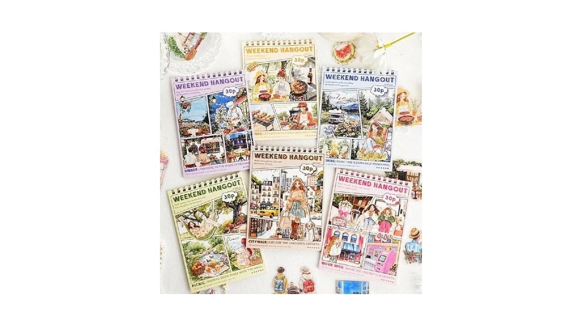 Vintage Japanese Sticker Book For Adults – 990+ Aesthetic Stickers