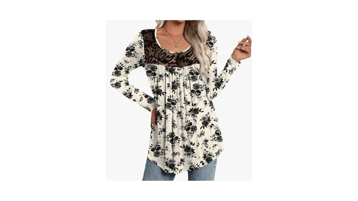 Cathy Womens Long Sleeve Casual Tunic Tops Fall Fashion 2026