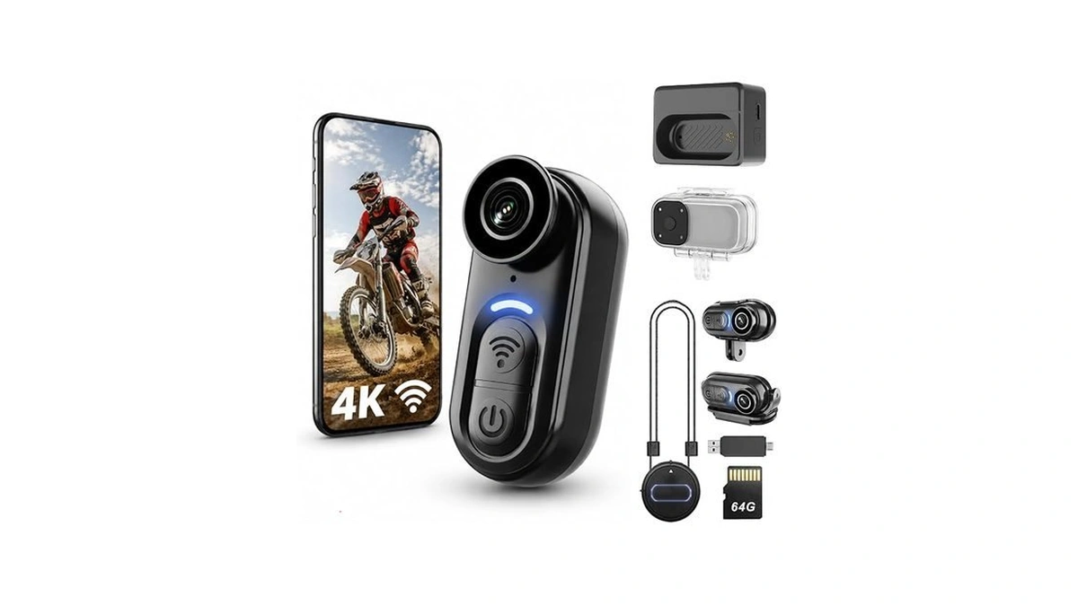 Catchallway 4k Mini Wearable Body Camera - 64gb Magnetic Thumb-size