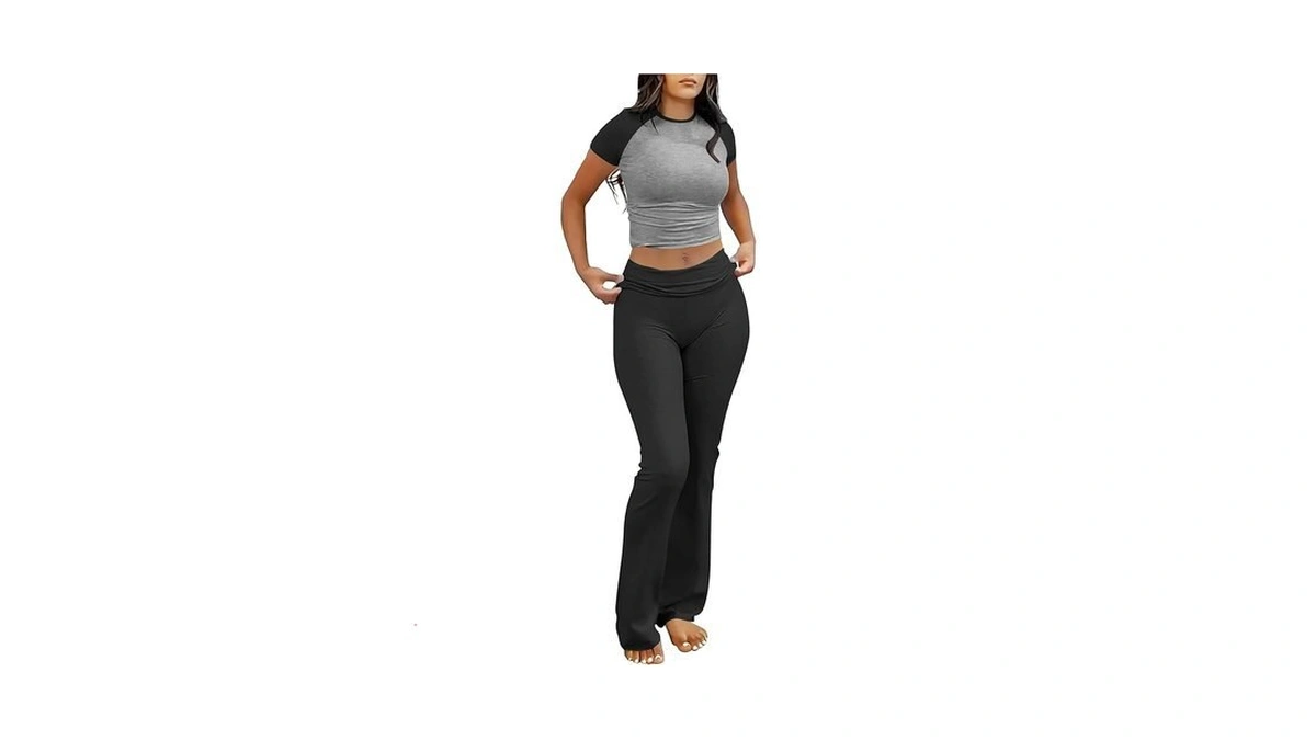 Anrabess 2 Piece Lounge Sets For Women Grey Black S